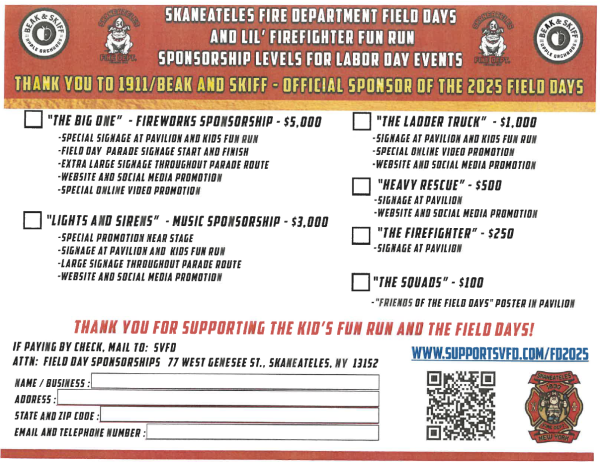 SVFD Sponsorship Form